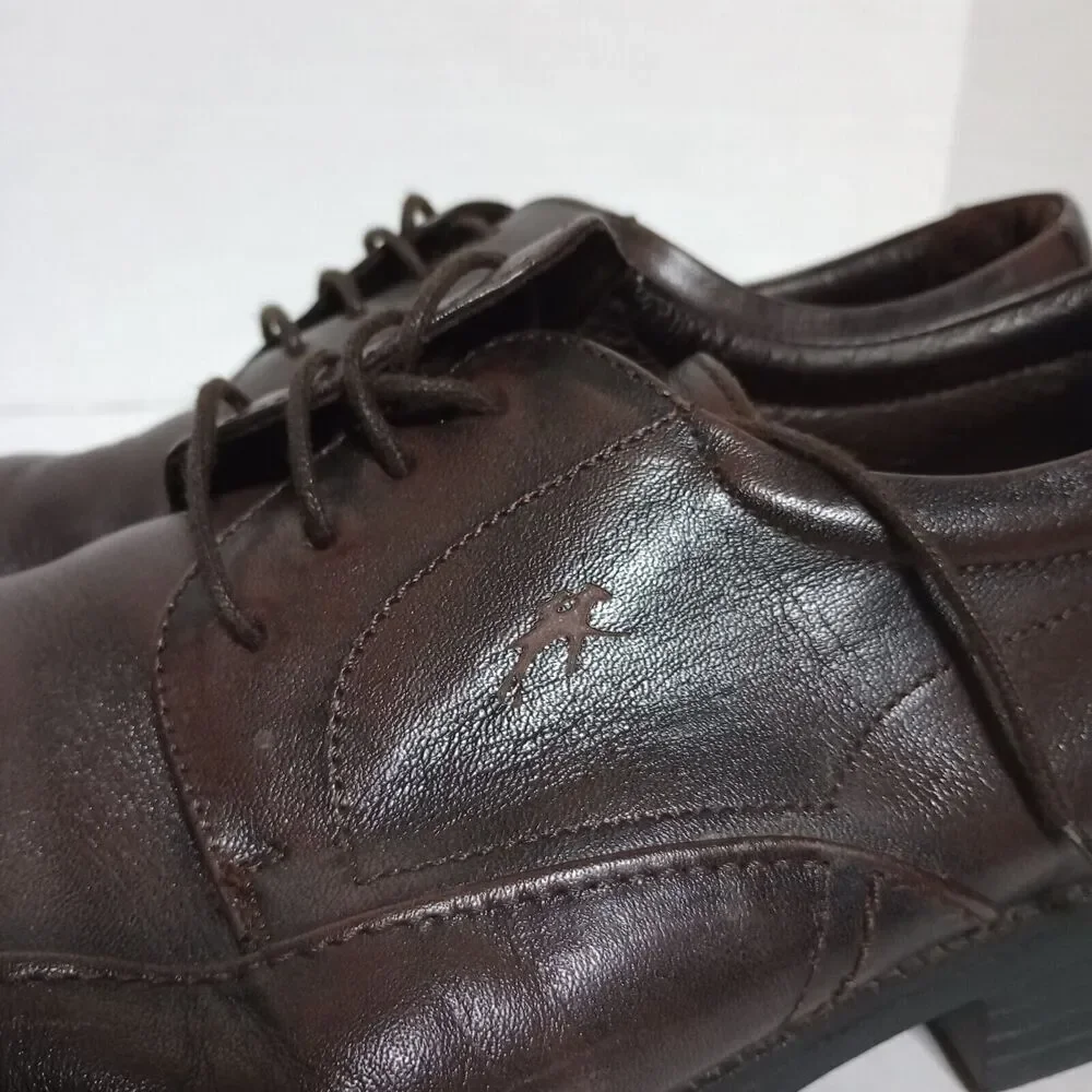 Fluchos Brown Leather Lace Up Oxford Casual Walking Comfort Shoes 44 Mens Spain
